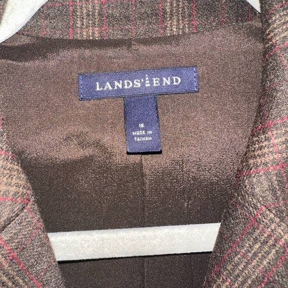 Lands' End Brown Blazer Button Down Wool Blend Size 16 Perfect Condtion - Picture 5 of 7